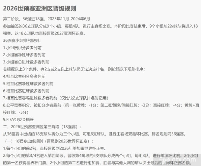 2026世预赛非洲区比赛规则